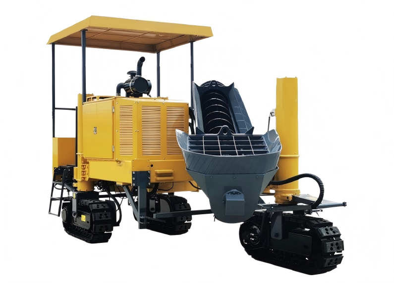 Concrete Slipform Paver for Curb, Gutter, and Roadside Construction